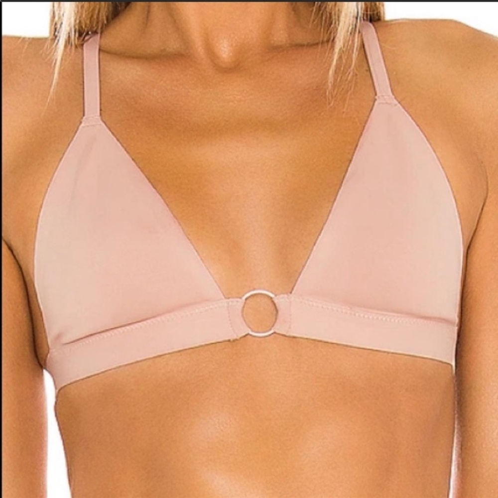 NWT-Free People Blush Pink Triangle Bralette with Ring Detail